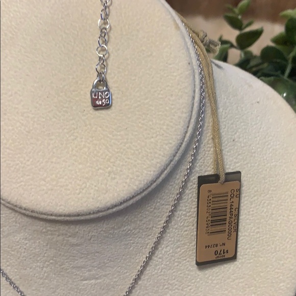 Uno De 50 1BY STAY CLOSE Necklace White Topaz 18" - Picture 8 of 10
